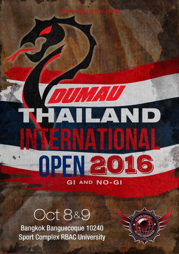 DUMAU THAILAND INTERNATIONAL OPEN JIU JITSU TOURNAMENT 2016 Poster