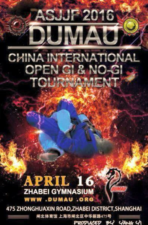 ASJJF DUMAU CHINA INTERNATIONAL OPEN NOGI TOURNAMENT 2016 Poster